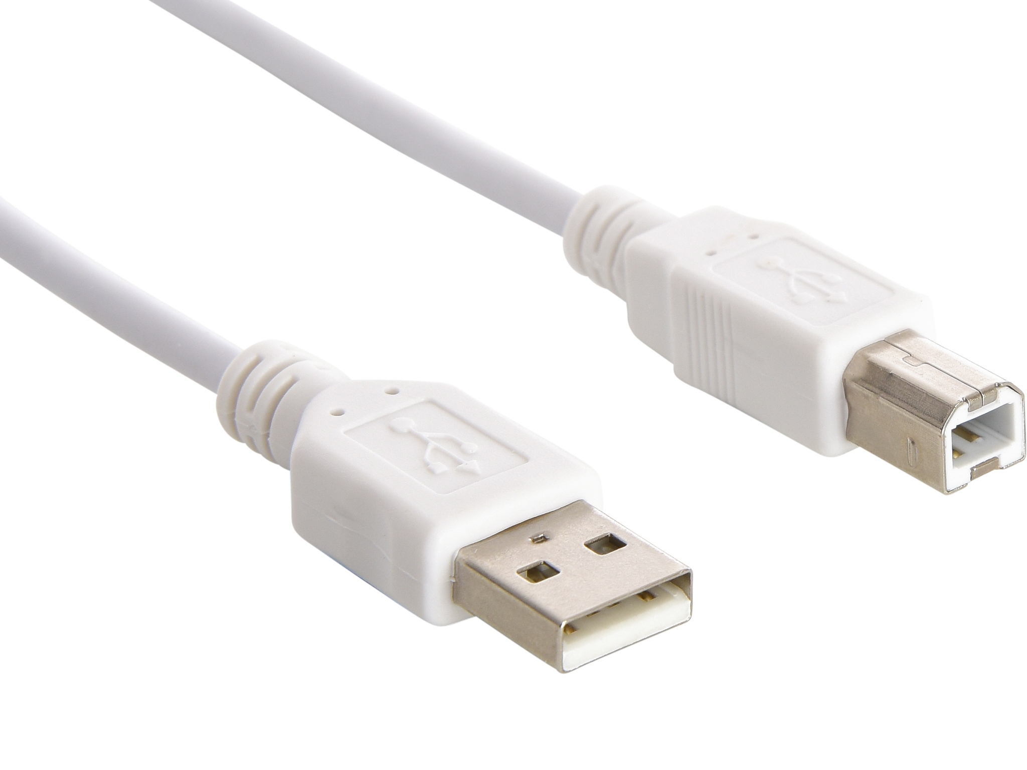 USB 2.0 A-B Cable, White (1.8m)